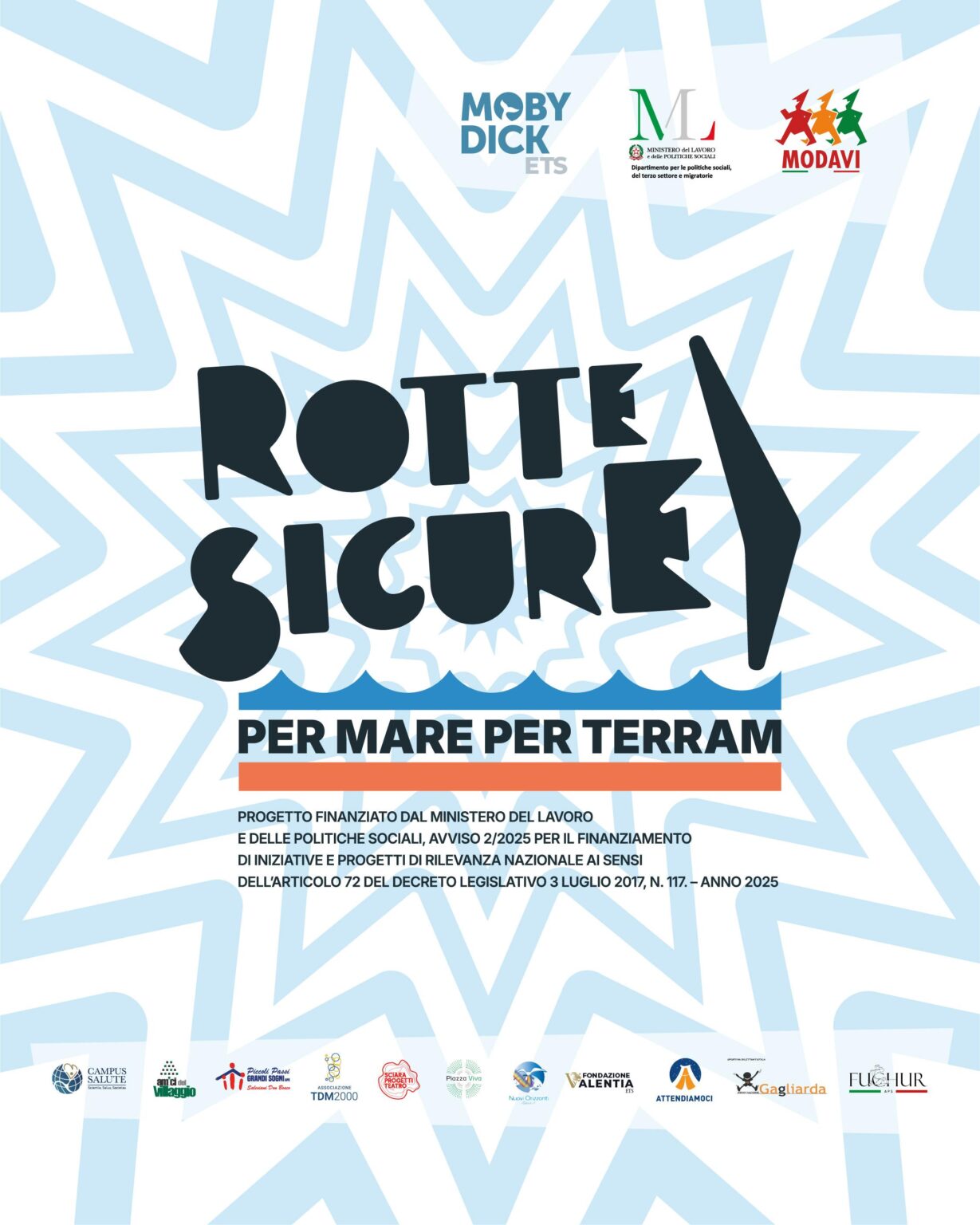 Moby Dick ETS partner di “Rotte Sicure – Per Mare, Per Terram”, il progetto nazionale dedicato ai giovani e alla promozione di comportamenti consapevoli e responsabili.